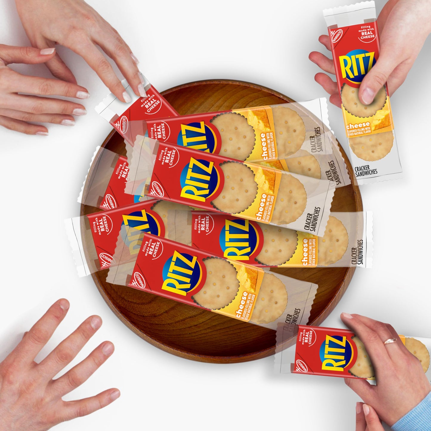 RITZ Cheese Sandwich Crackers, Family Size, 96 Snack Packs (6 Boxes, 6 Crackers Per Pack)