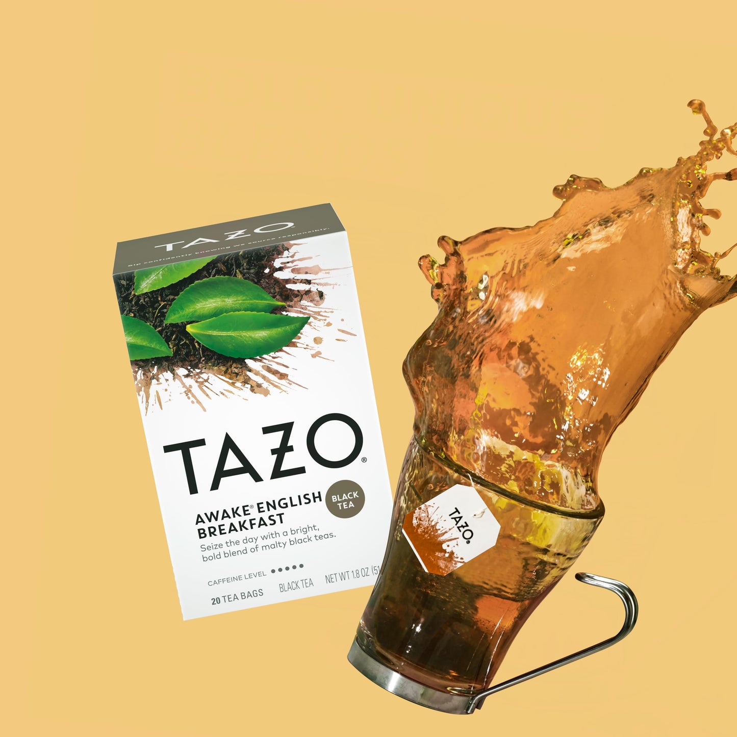TAZO Organic Awake English Breakfast Black Tea Bags, 96 Count, Pack of 6, Model 68782248