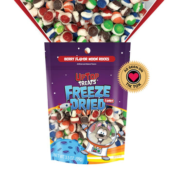 Uptop Treats Freeze Dried Candy, Berry Moon Rocks, Crunchy Sour Candy For Asmr, Berry Punch, Strawberry, Melon Berry, Wild Cherr