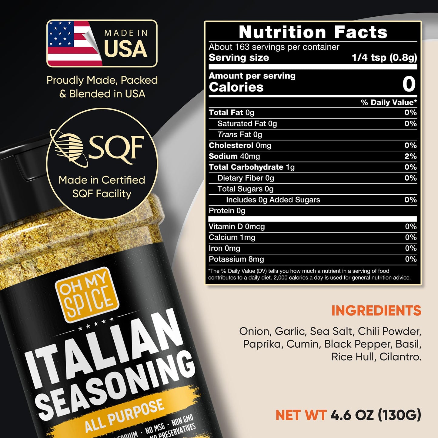 Italian Seasoning Blend All Purpose Seasoning Mix - Gluten Free & Low Sodium Pizza Seasonings For Bruschetta & Spaghetti. Medite