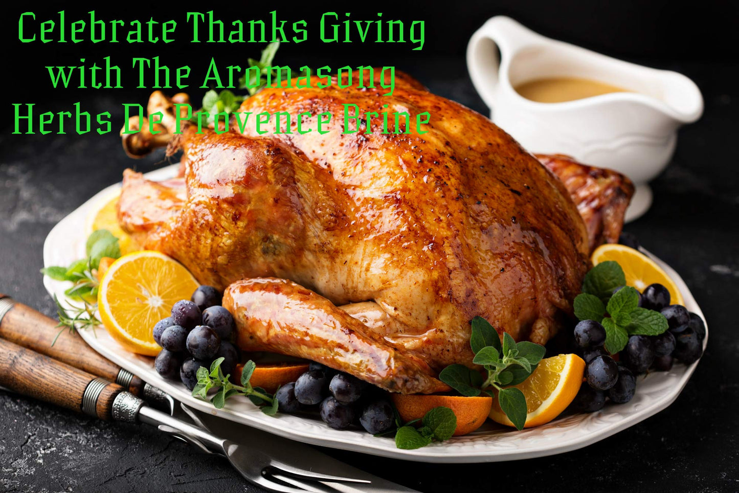 Aromasong Turkey Brine - 100% Natural Herbs De Provence - 35 Ounce - Model YAMOOCO - For Wet & Dry Brining, Made in USA