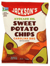 Jacksons Chips Sweet Potato Chips Avocado Oil Carolina Barbeque Flavor Kettle Cooked, Vegan, Gluten Free, Non GMO, Paleo and Kos