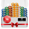 Coffee Creamer Singles Variety Pack, Half &Half, Hazelnut, French Vanilla, Carmel, Irish Creme. 5 Flavor Assortment (75 Pack) Coffee Creamer Singles For Home, Office, Coffee, Bar, Gift
