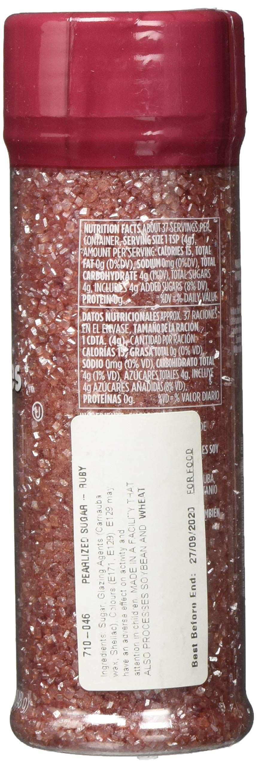 Wilton Pearilized Sugar Food Decorative, Ruby,Red