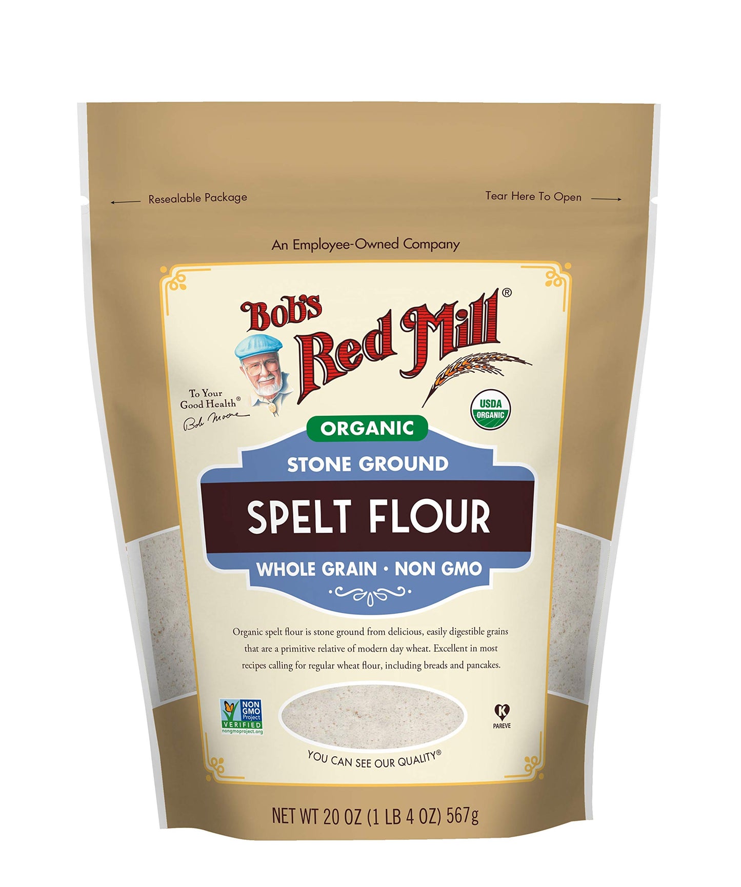 Bob's Red Mill - Flour Spelt - Case of 4 - 20 OZ (4x20 OZ)