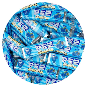 PEZ Candy Refills, Sour Blue Raspberry Flavor, 1 Pound Bulk Bag (Approx. 40 Pieces), Pez Candy Wrapped