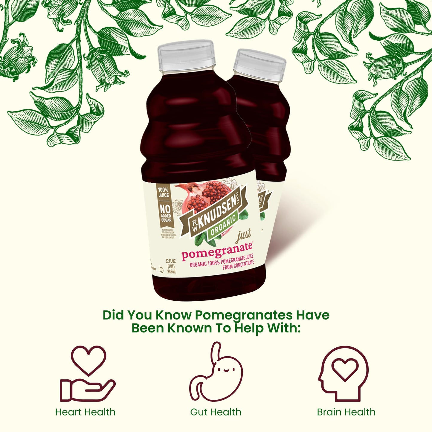 R.W. Knudsen Organic Pomegranate Juice From Concentrate, 32 Fl Oz (Pack Of 1)
