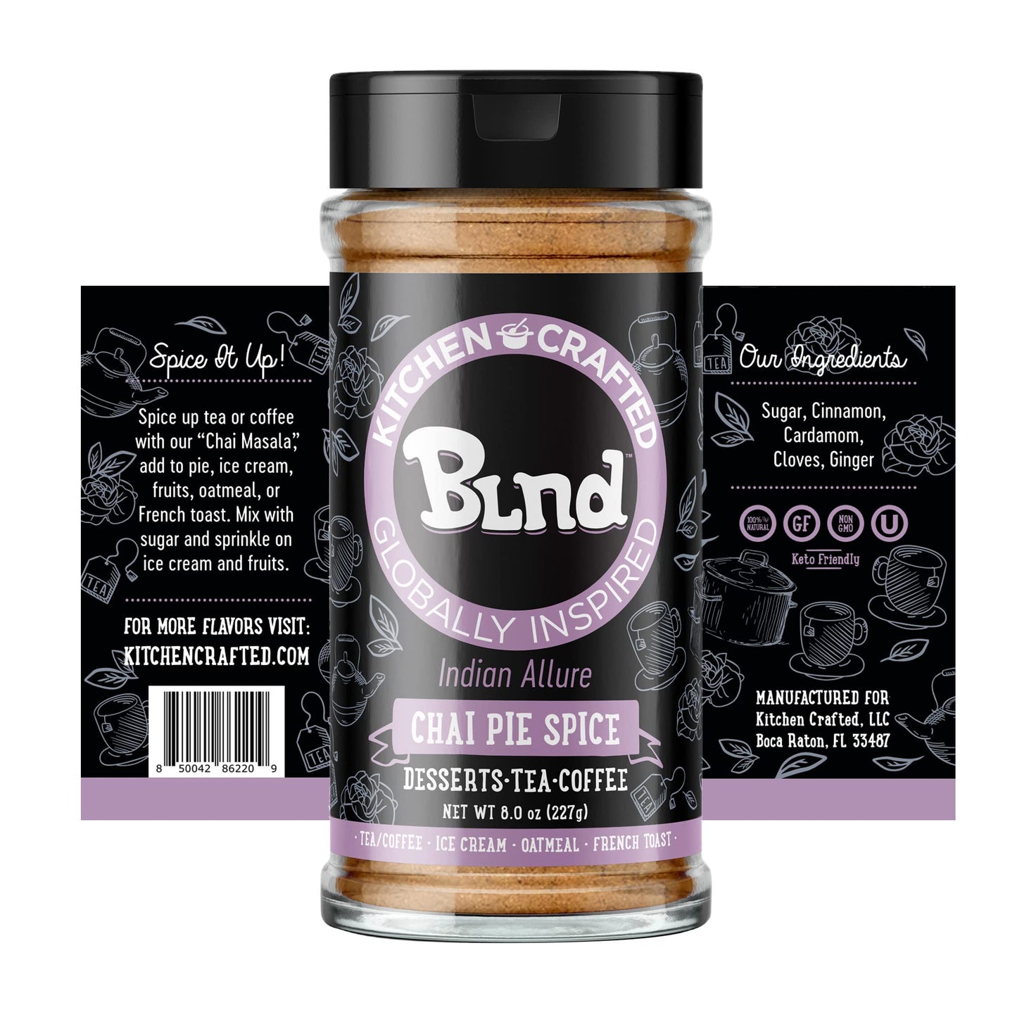 KITCHEN CRAFTED BLND Chai Spice Blend, Traditional Indian Masala Chai, 8 oz