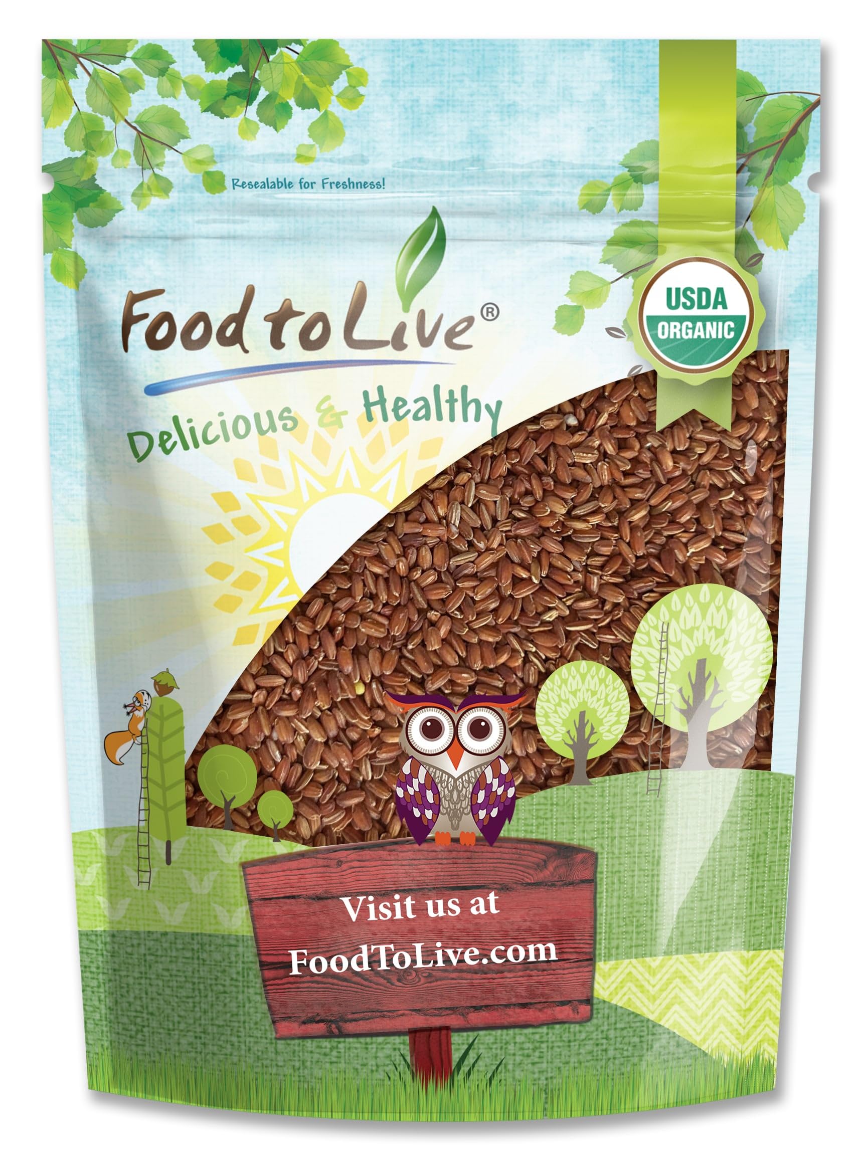 Organic Red Rice, 1.5 Pounds - Non-GMO, Kosher, Vegan, Raw, Bulk