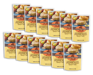 Southeastern Mills Gravy Mix, Sausage Flavored Peppered Gravy Mix, Just Add Water, Family Size, 4.5-Ounce Packet (Pack of 12 Pac