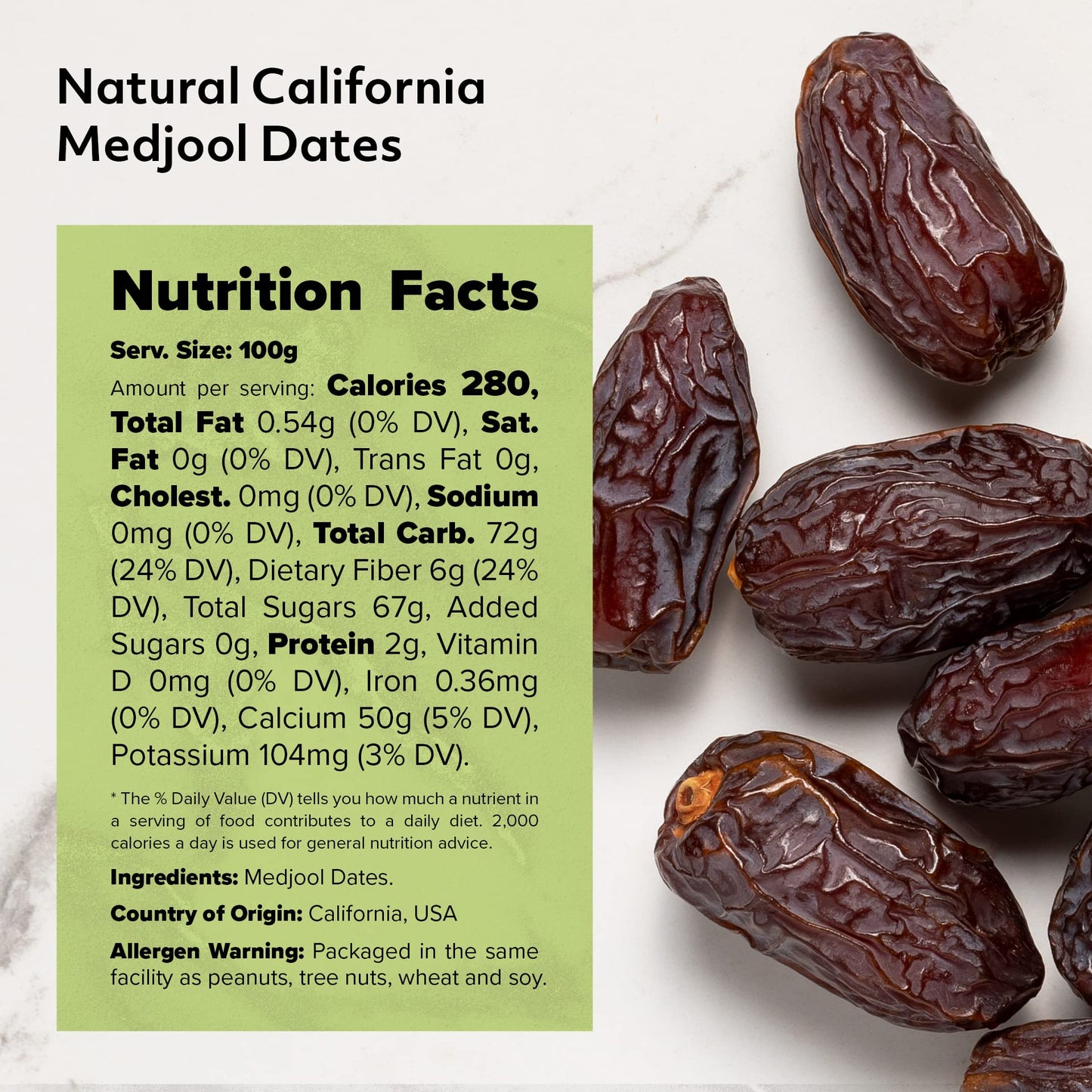 Nuts U.S. - Natural Medjool Dates | Grown In California Desert | Juicy And Sweet | No Added Sugar And Preservatives | Chewy Text