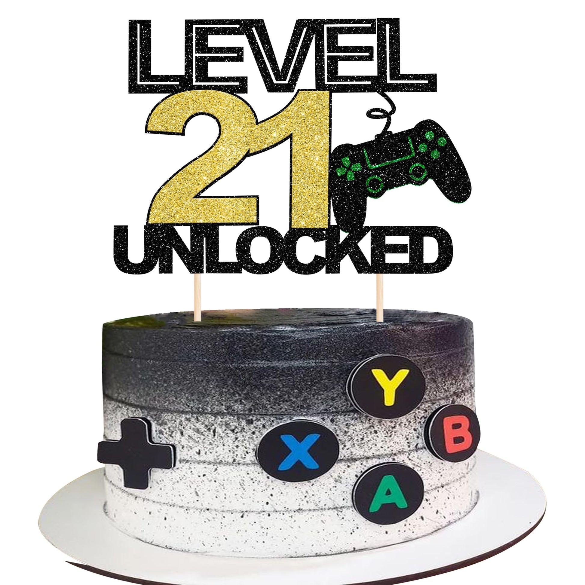 1 Pack 21St Birthday Video Game Cupcake Toppers Gaming Level Unlocked Game On Controllers Cupcake Picks Game Theme Baby Shower Kids Boys Girls 21St Birthday Anniversary Party Cupcake Decorations