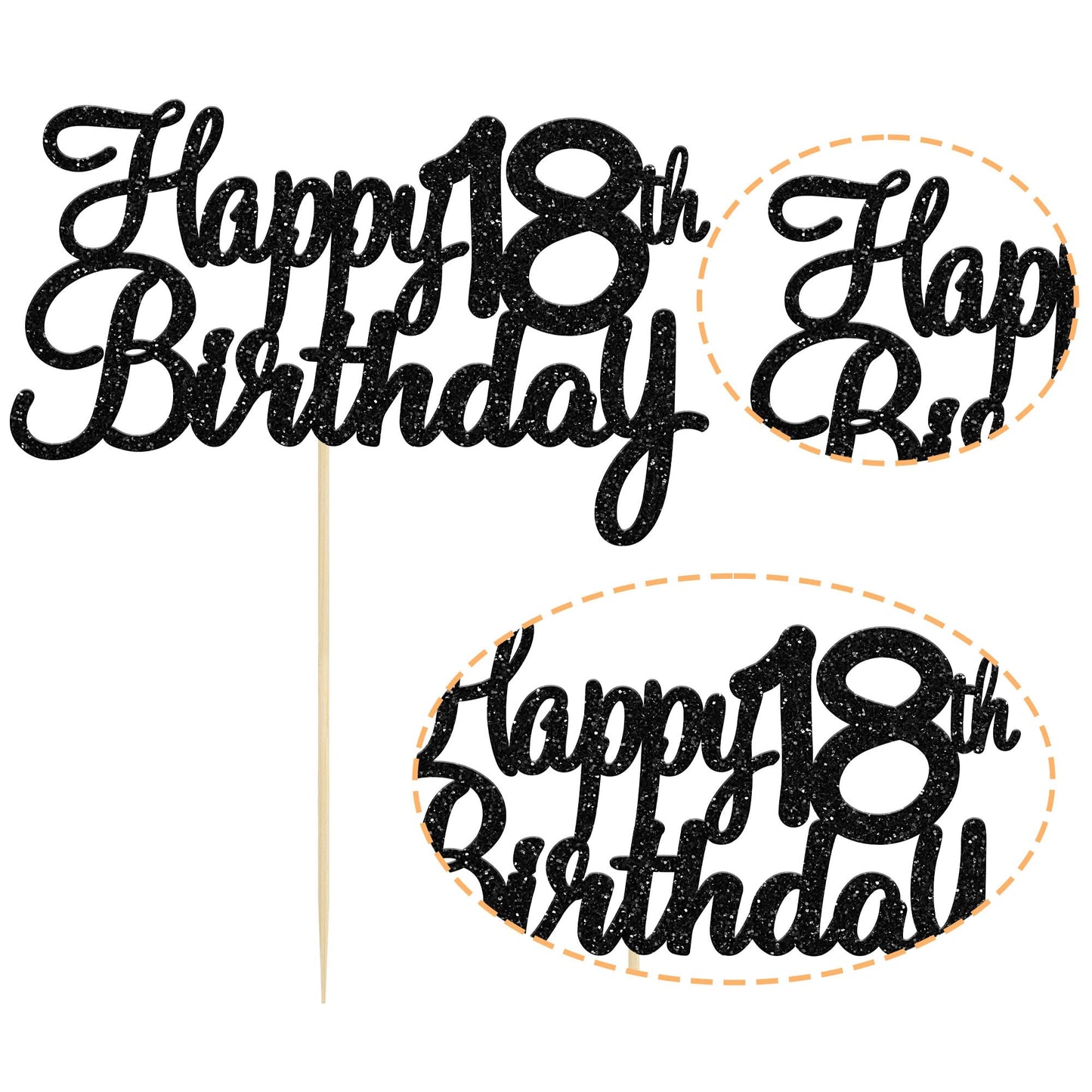 Gyufise Happy 18Th Birthday Cake Topper 18 Birthday Cake Decoration Happy 18 Cupcake Topper For Cheers To 18 Fabulous Birthday P