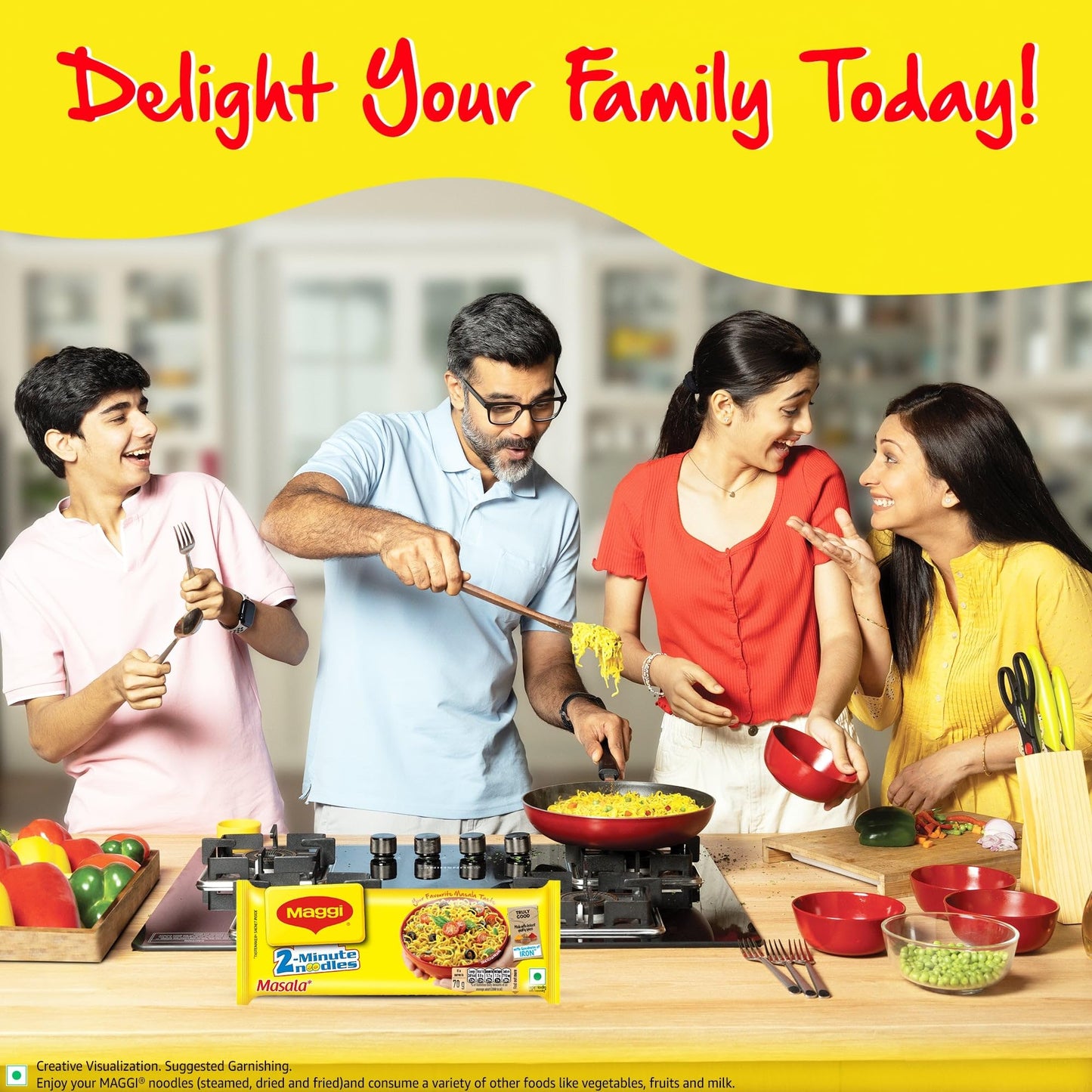 Maggi 2 Minutes Noodles Masala, 70 Grams Pack (2.46 Oz)- 12 Pack - Made In India