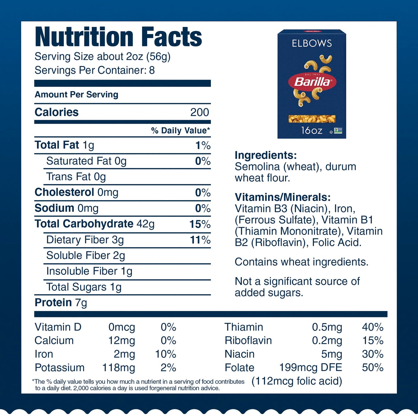 Barilla Elbows Pasta, 16 Oz. Box (Pack Of 8) - Non-Gmo, Made With Durum Wheat Semolina - Kosher Certified
