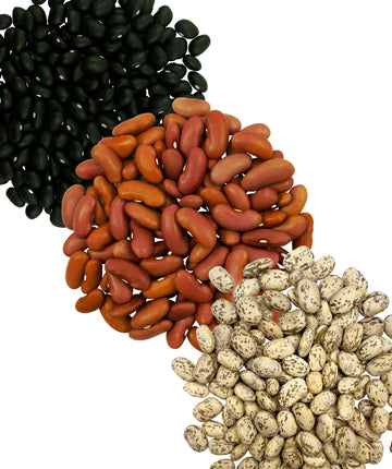 Triple Bean Pack: Black Beans, Pinto And Kidney Beans | 12 Lbs (4 Lbs Each) | Washington State Farmed | Non-Gmo | Kosher