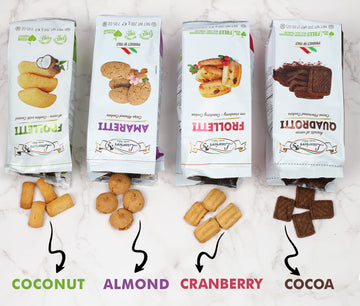 Italian Cookies - Variety Pack Of 4 - Italian Cookie Gift Pack - Shortbread Italian Cookie Snacks - Gourmet Cookie Assortment Of