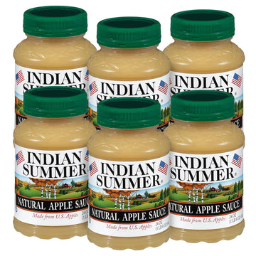 Indian Summer Enhanced Chunky Applesauce Made From Us Apples And American Growers (Natural, 24 Ounces Each, Pack Of 6)