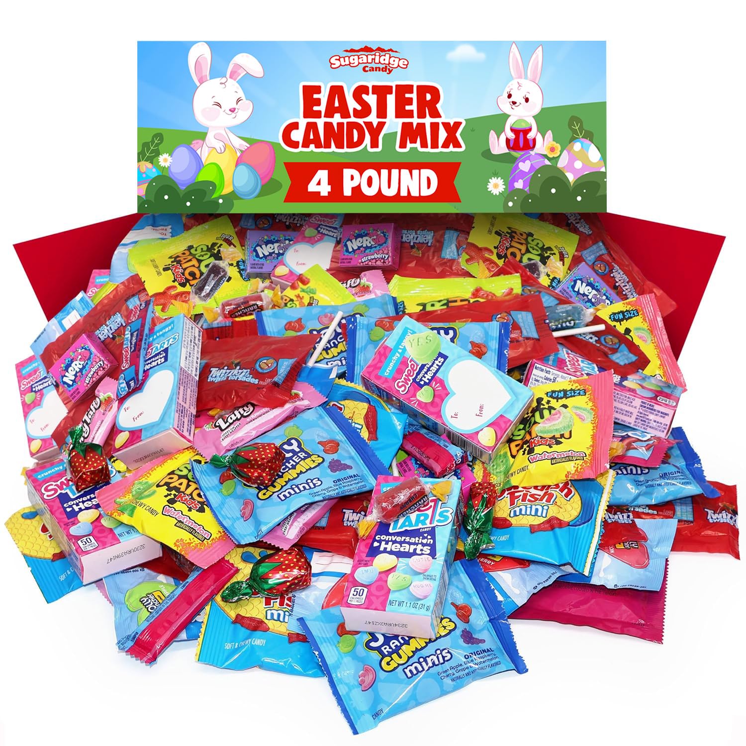 Bulk Valentines Day Candy Individually Wrapped - 4 Pound Assorted Mixed Candy Variety Pack  Festive Valentine Candies For Classroom Parties  Gift Bags  Candy Exchange & Treats - Approx 200 Pieces