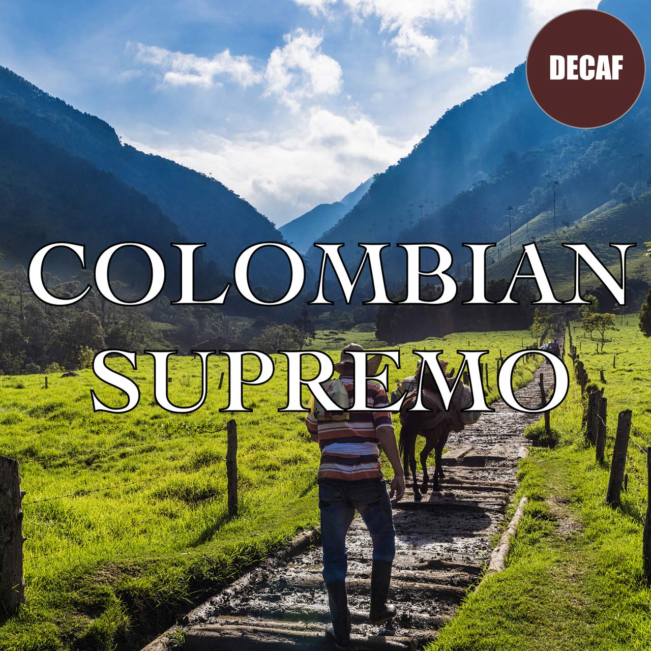 Volcanica Coffee Colombian Supremo Decaf Ground Coffee, Swiss Water Processed, 80 Ounce, Fair Trade, Fresh Roasted, Brown