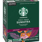 Starbucks Sumatra Single-Origin Coffee K-Cup Pods, Dark Roast Ground Coffee With Earthy & Herbal Flavor, 24 Ct K-Cup Pods Per Bo