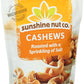 Whole Roasted Lightly Salted Cashews by Sunshine Nuts Co., Gluten Free, Peanut Free and Vegan Individual Snack Packs for Kids an