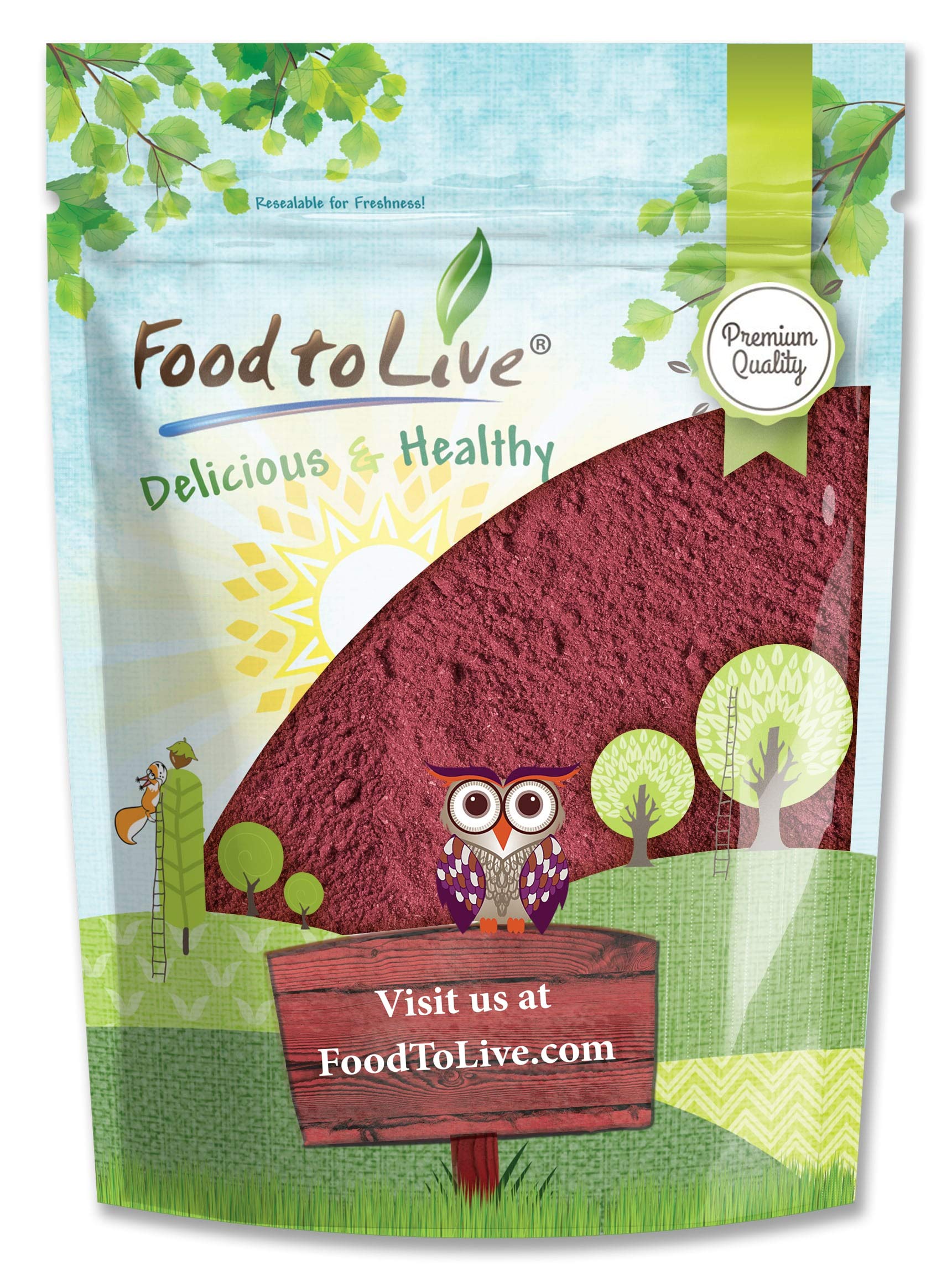 Beet Root Powder, 12 Ounces - Finely Ground Dried Beet Root, Pure, Kosher and Vegan, Raw Superfood. Bulk Powder. Rich in Folate,