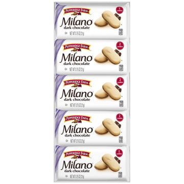 Pepperidge Farm Milano Dark Chocolate Cookies, 0.75 oz (Pack of 10), Multi-pack Tray