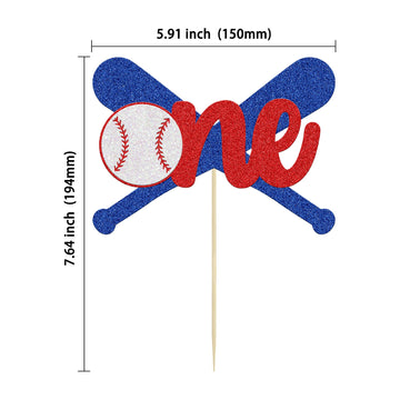 Gyufise 1 Pack Baseball One Cake Topper Baseball 1St Birthday Cake Topper Decorations Baseball 1St Birthday Decorations For Spor