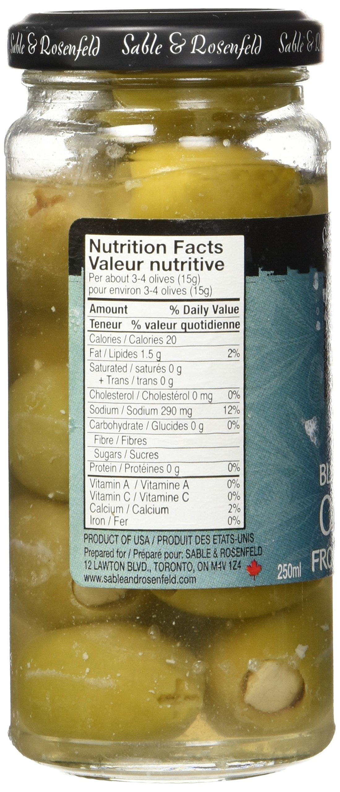 Tipsy Olives - Green Olives Stuffed With Blue Cheese - Large Cocktail Olives For Cocktails, Bloody Mary Condiments, Martini Stuffed Olives, Olive Bar - Sable & Rosenfeld - 5 Oz (Pack 1)