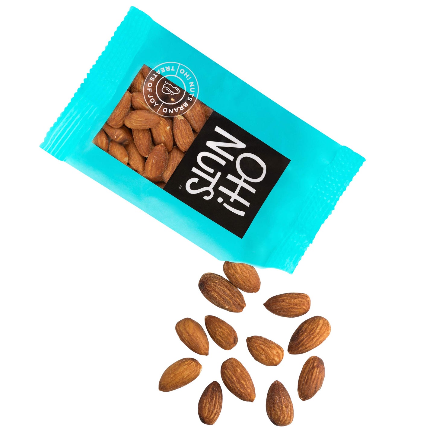 Oh! Nuts Almonds Roasted Salted Individual Nut Snacks For On-The-Go - 12 Convenient Nut Snacks For School - Bulk Nuts Variety -