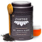 JusTea MT. KENYA BLACK Loose Leaf Black Tea - 3.2oz Tin with Hand Carved Spoon - High Caffeine, Fair Trade, Non-GMO