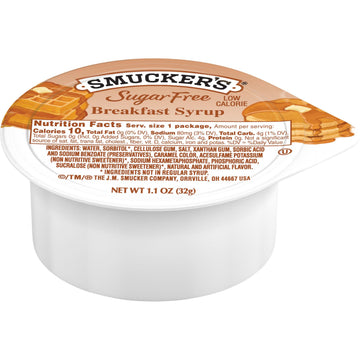 Smuckers Sugar Free Breakfast Syrup, 1.1 oz Plastic Portion Control Cup, 100 Count Case