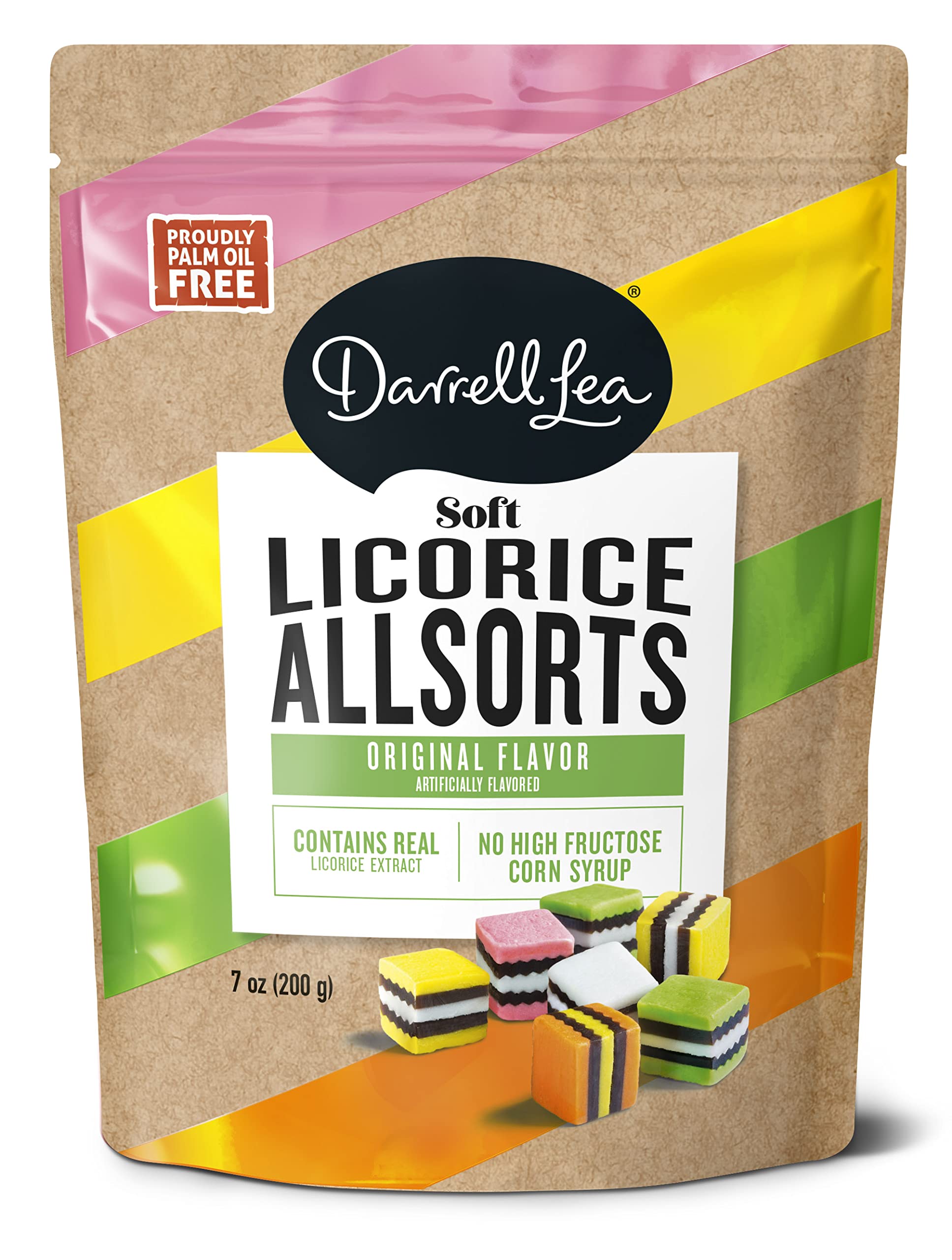 Darrell Lea Soft Australian Licorice, Allsorts Flavor, 7 Ounce Bag (1-Pack) | Non-Gmo, No Palm Oil, No High Fructose Corn Syrup,