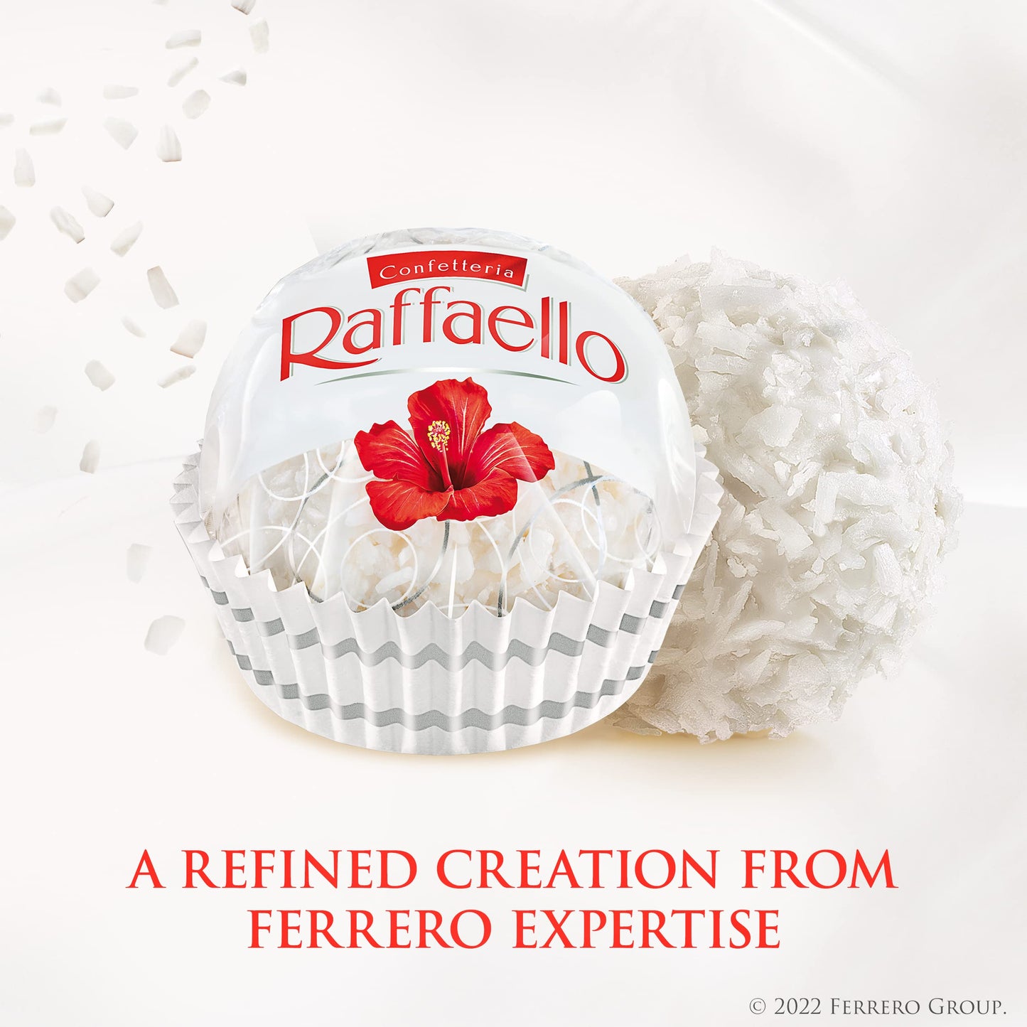 Raffaello Coconut Almond Pralines in Metal Tin Box 30 Individually Wrapped   10.6 oz