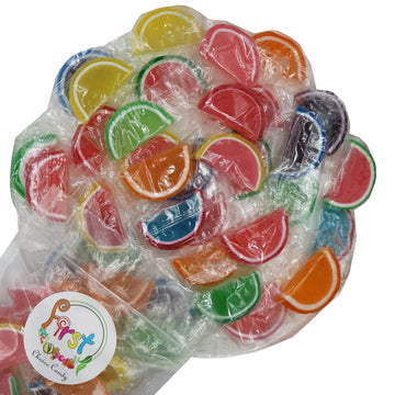Jelly Fruit Slices Gummy Candy Individually Wrapped (Assorted, 1 Pound)