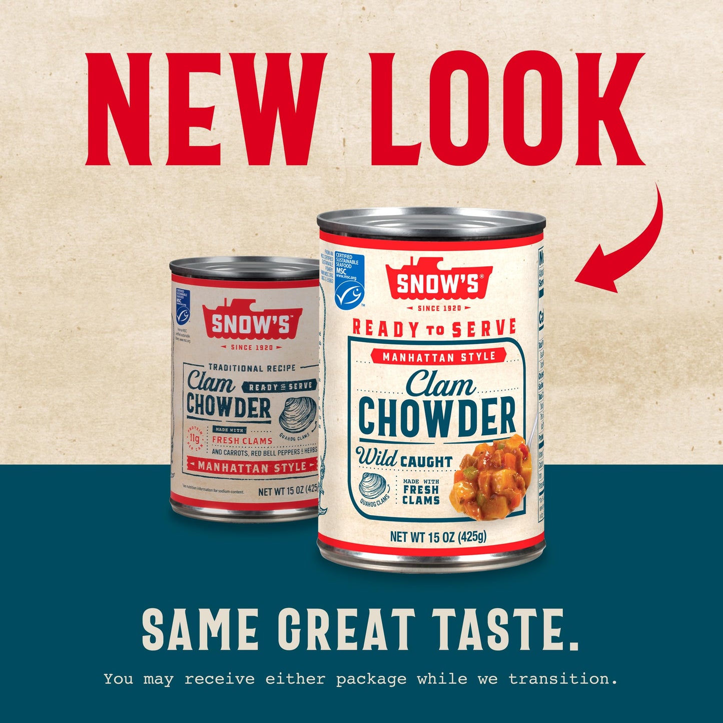 Snow'S Manhattan Clam Chowder, 15 Oz Can - 11G Protein Per Serving - Ready-To-Serve Authentic Manhattan Style Recipe