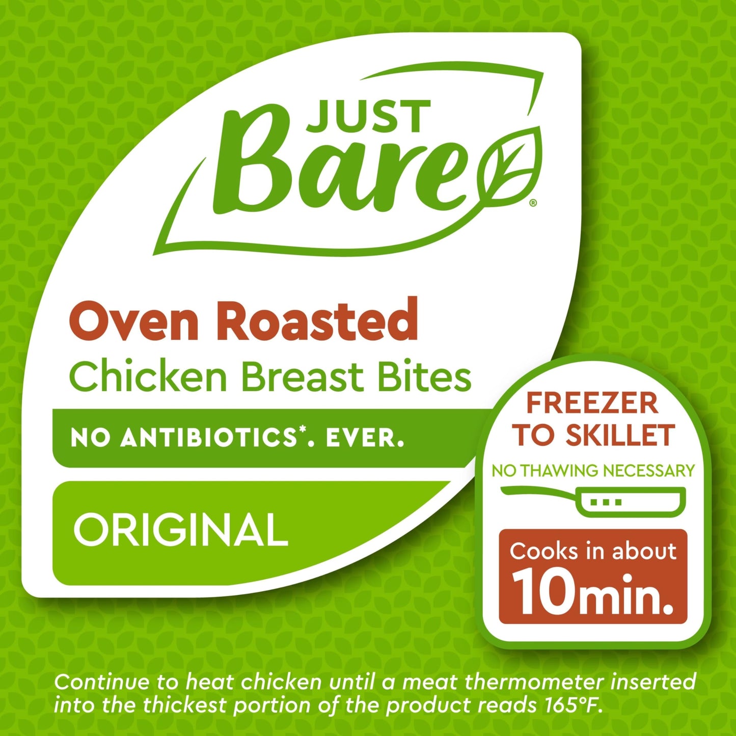 Just Bare Oven Roasted Chicken Breast Bites | Fully Cooked | 20 G Protein | Frozen | 1.20 LB