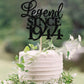Rssta i Cake Topper - Legend Since 1945, Glitter Design for 80th Birthday, Black, Model XM310-black 1943