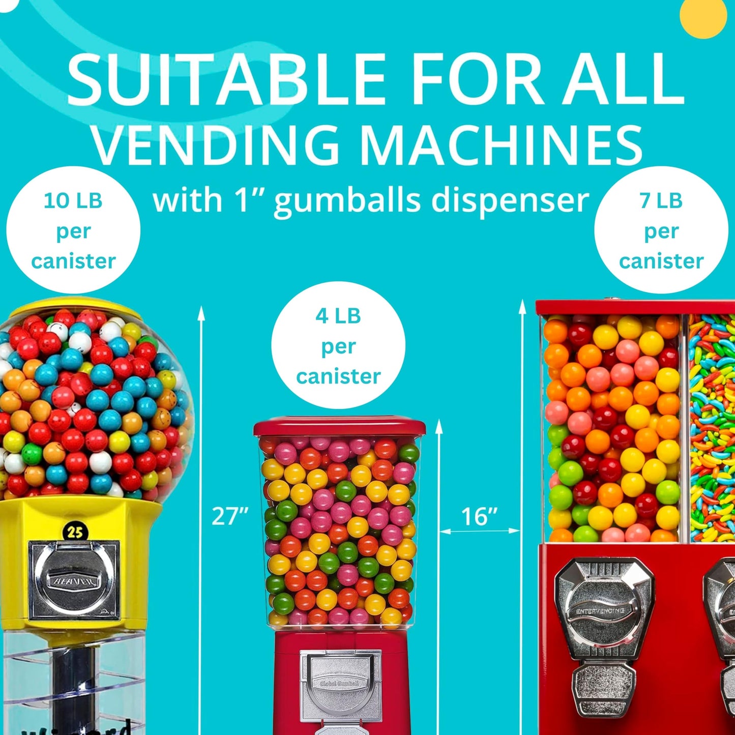 Gumballs For Gumball Machine - 1 Inch Large Gumballs - Assorted Fruit Flavored Bubble Gum For Kids - Sweet Gum Balls In Bulk 3.8