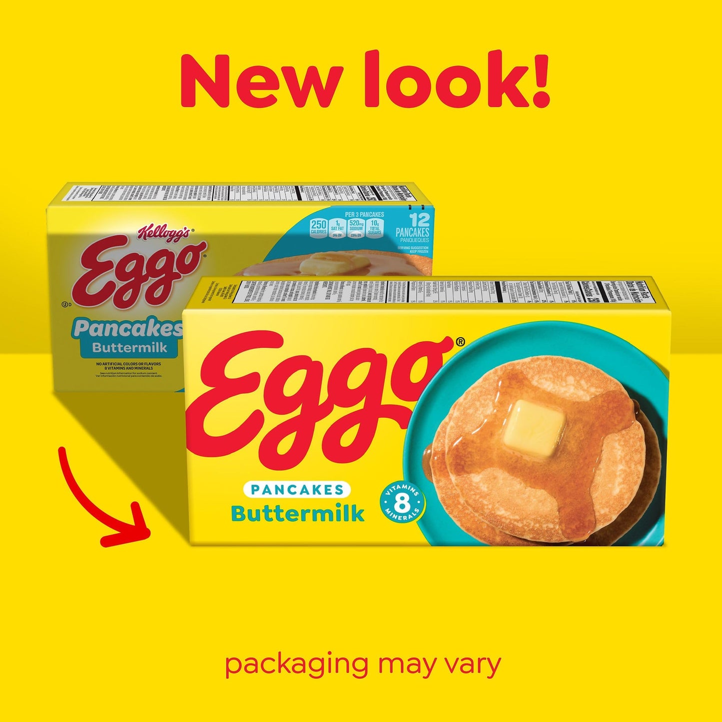 Eggo Frozen Pancakes, Frozen Breakfast, Breakfast Food, Buttermilk, 14.8oz Box (12 Pancakes)