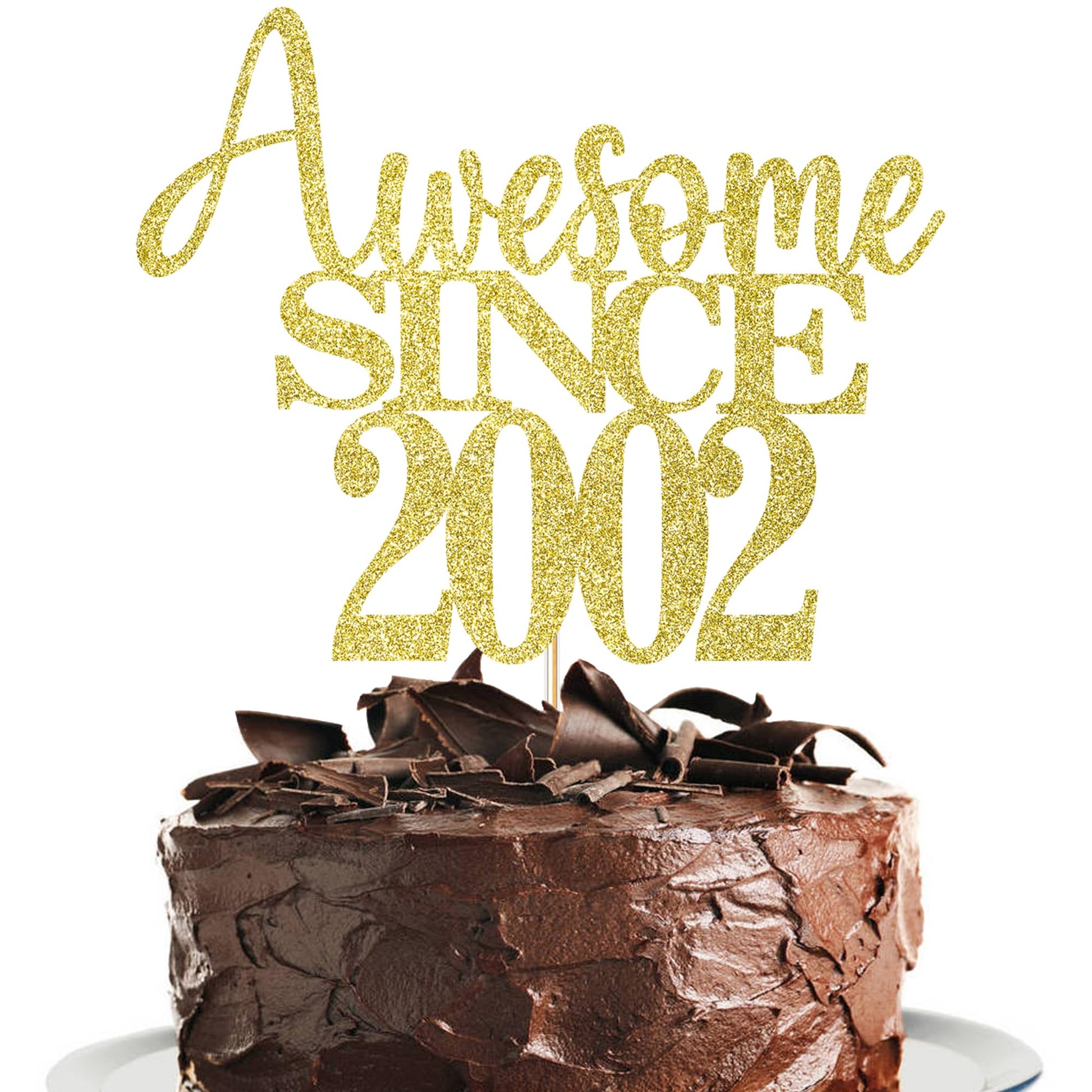 22Nd Awesome Since 2002 Cake Topper Cheers To 22 Years Birthday Cake Pick 22 Fabulous Cake Decoration For Happy 22Nd Birthday An