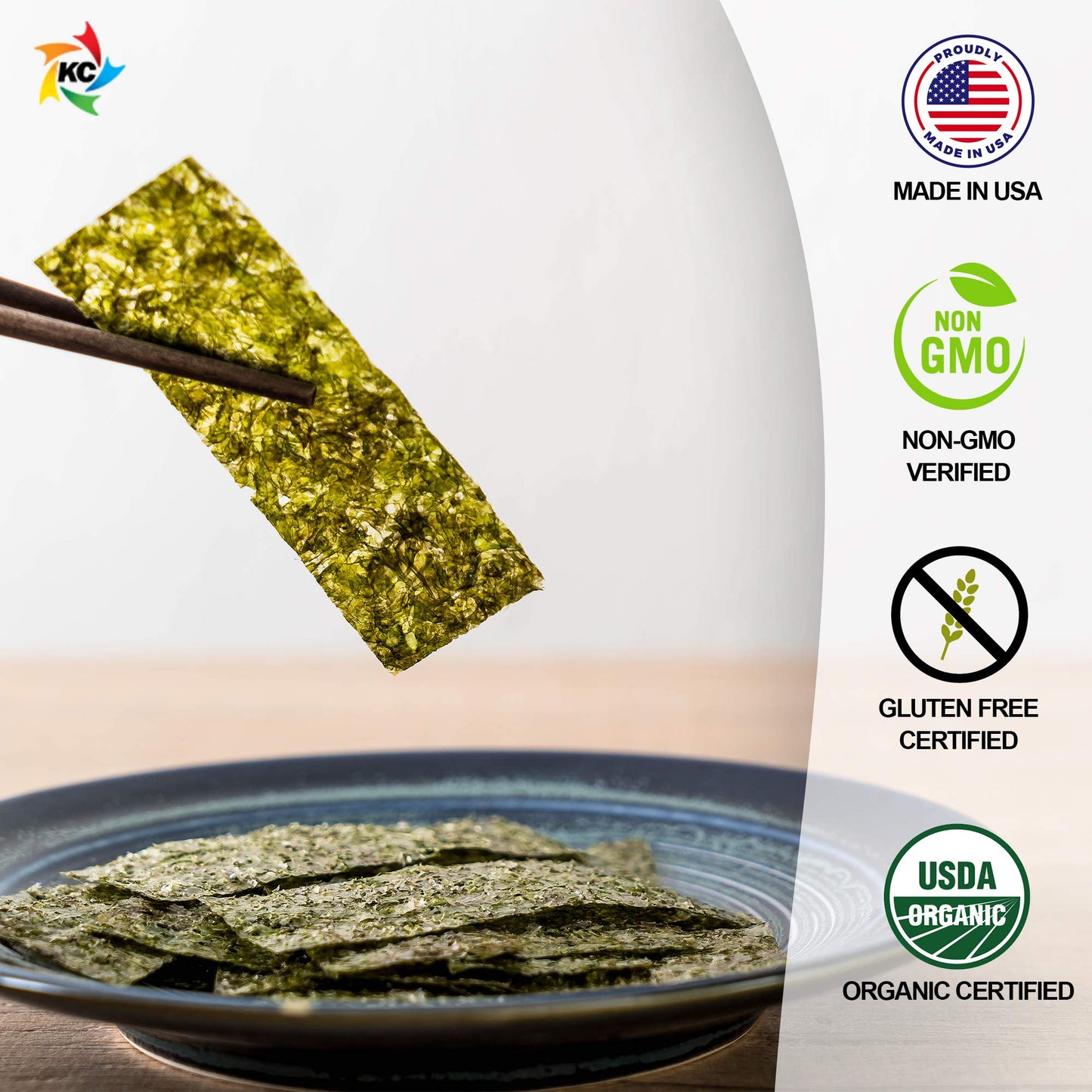 KIMNORI Seasoned Sea  Snack Sheets, Organic Sea Salt Sweet N Spicy, 24 Packs, 3.36 oz Total