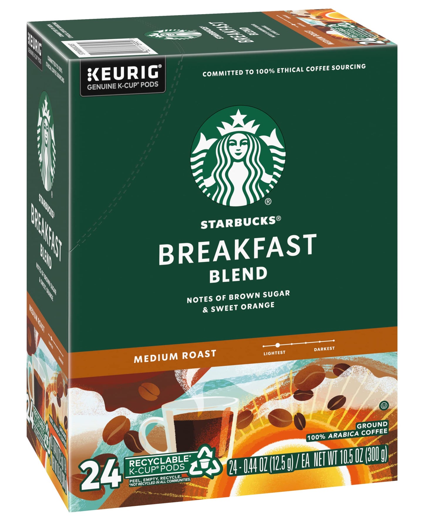 Starbucks Breakfast Blend Coffee K-Cups, 72 Count