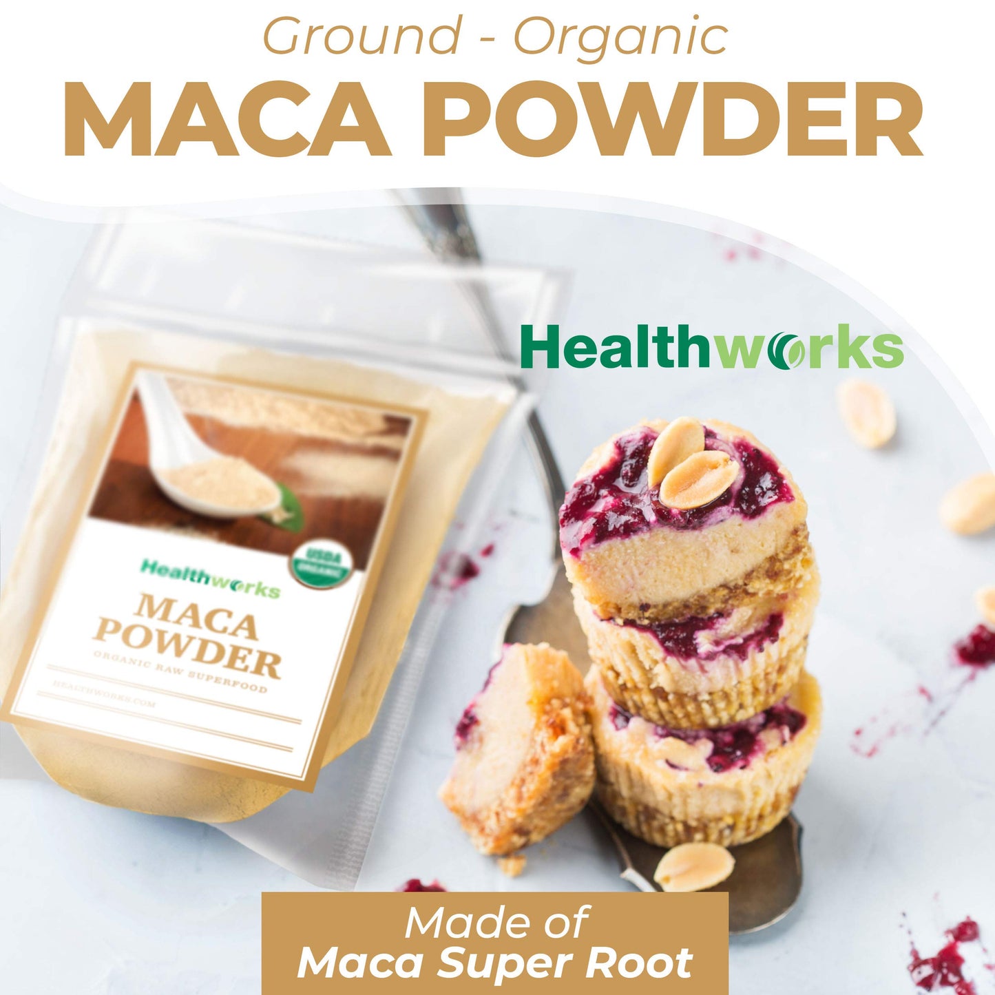 Healthworks Maca Powder Raw (32 Ounces / 2 Pounds) | Certified Organic Flour Use | Keto  Vegan & Non-GMO | enhanced Peruvian Origin | Breakfast  Smoothies  Baking & Coffee