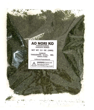 Takaokaya AoNori-Ko Seaweed Flakes  Popular Japanese Seasoning For Okonomiyaki Takoyaki Rice Sushi - 3.5 Ounce Family Pack