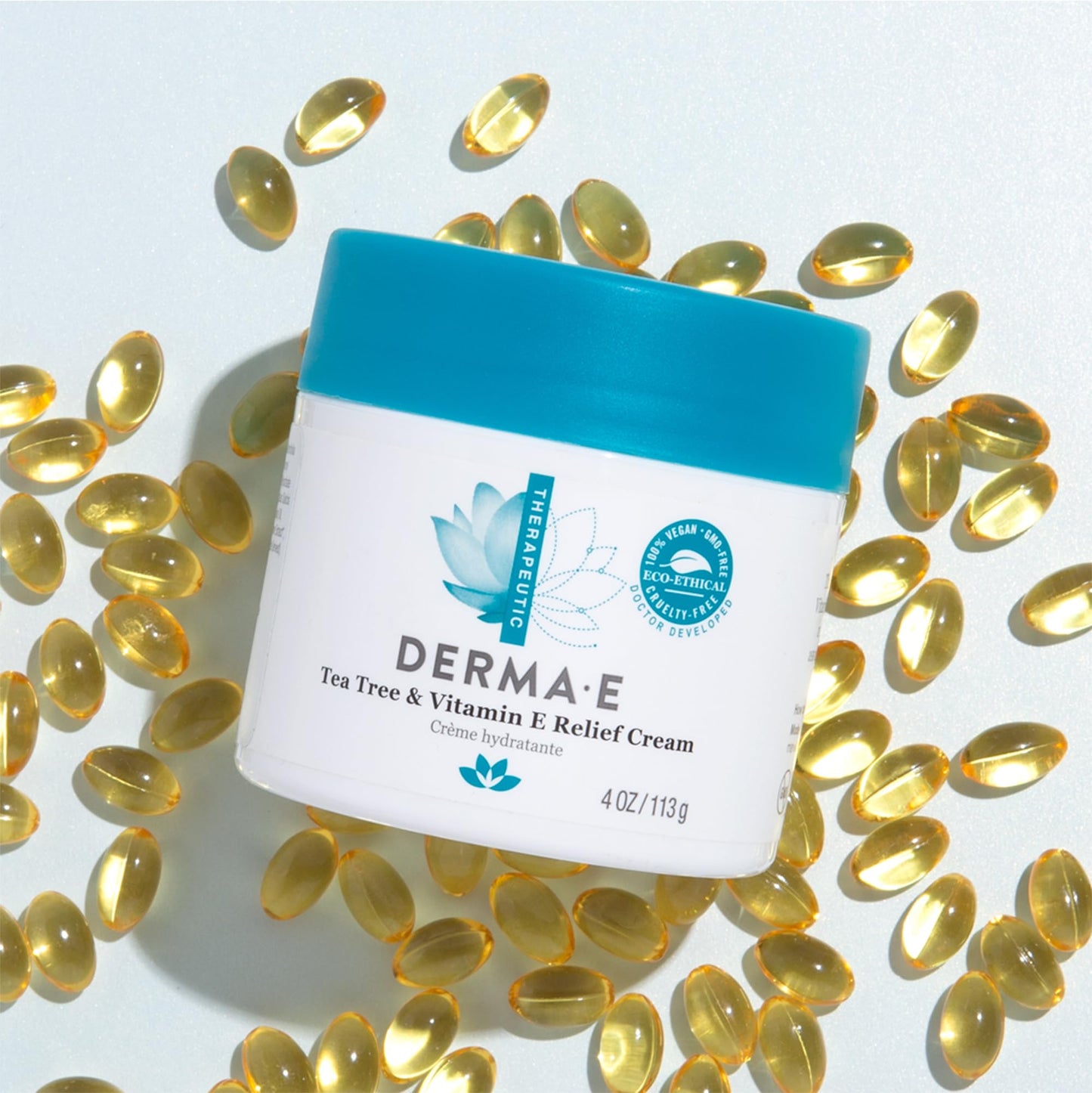 Derma E Tea Tree And Vitamin E Relief Cream - Deeply Moisturizing Tea Tree Lotion - Vitamin E Cream Soothes, Calms And Nourishes