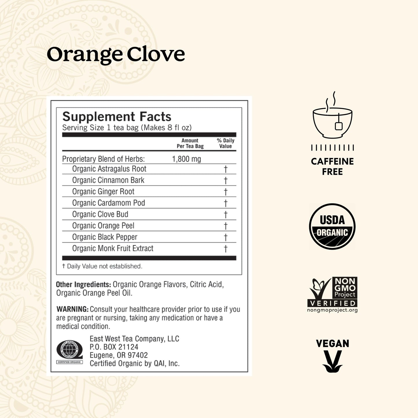 Yogi Tea Orange Clove - Limited Edition Organic Caffeine-Free Holiday Tea - 16 Bags per Pack (4 Packs)