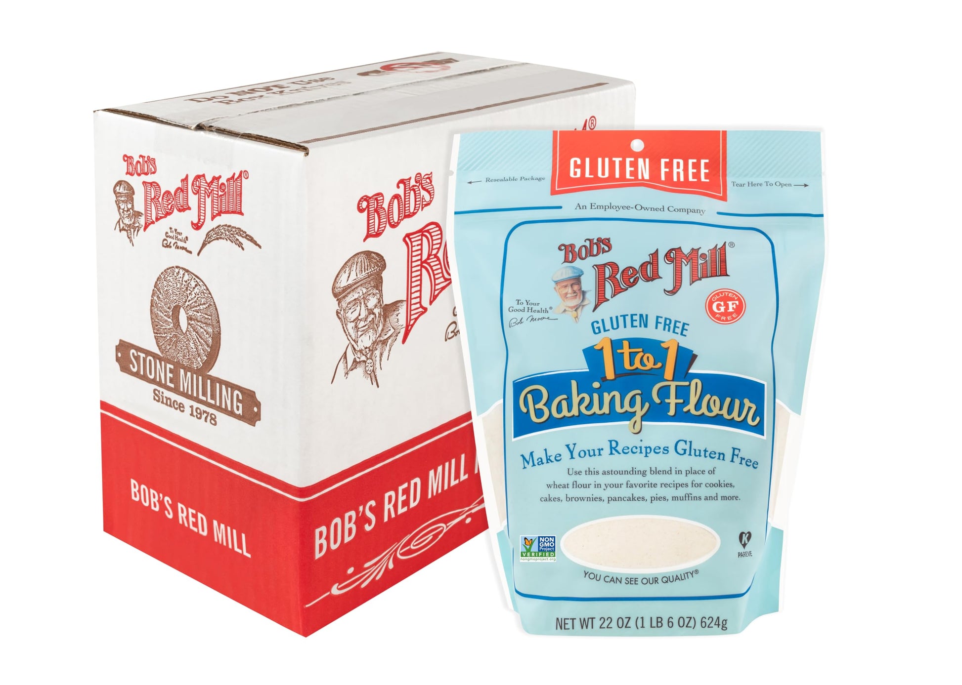 Bob'S Red Mill Gluten Free 1 To 1 Baking Flour, 22Oz (Pack Of 4) - Non Gmo, Vegan, Kosher