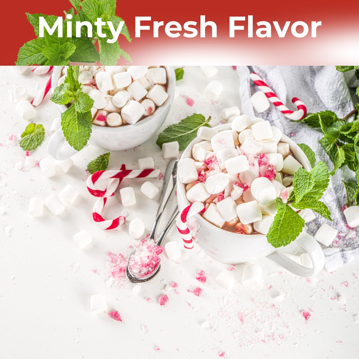 Crushed Peppermint Candy Pieces  Red & White  Mint Flavored Bits for Baking  Toppings  Decorating  and Holiday   12 Oz in Reusable Jar